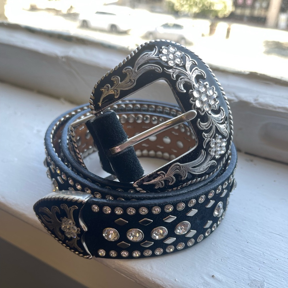 Cowgirl Rhinestone Black Belt 🐄